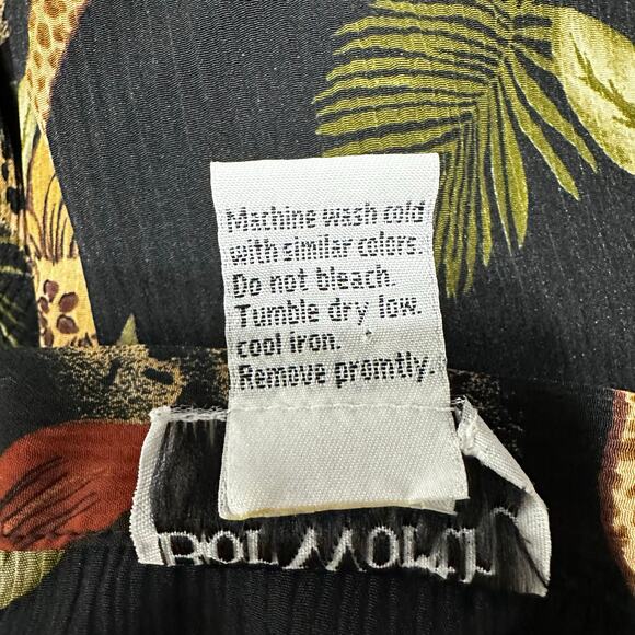 BonWorth Top Shirt Medium MP Safari Tropical Giraffe Short Sleeves Button Front - Picture 5 of 5
